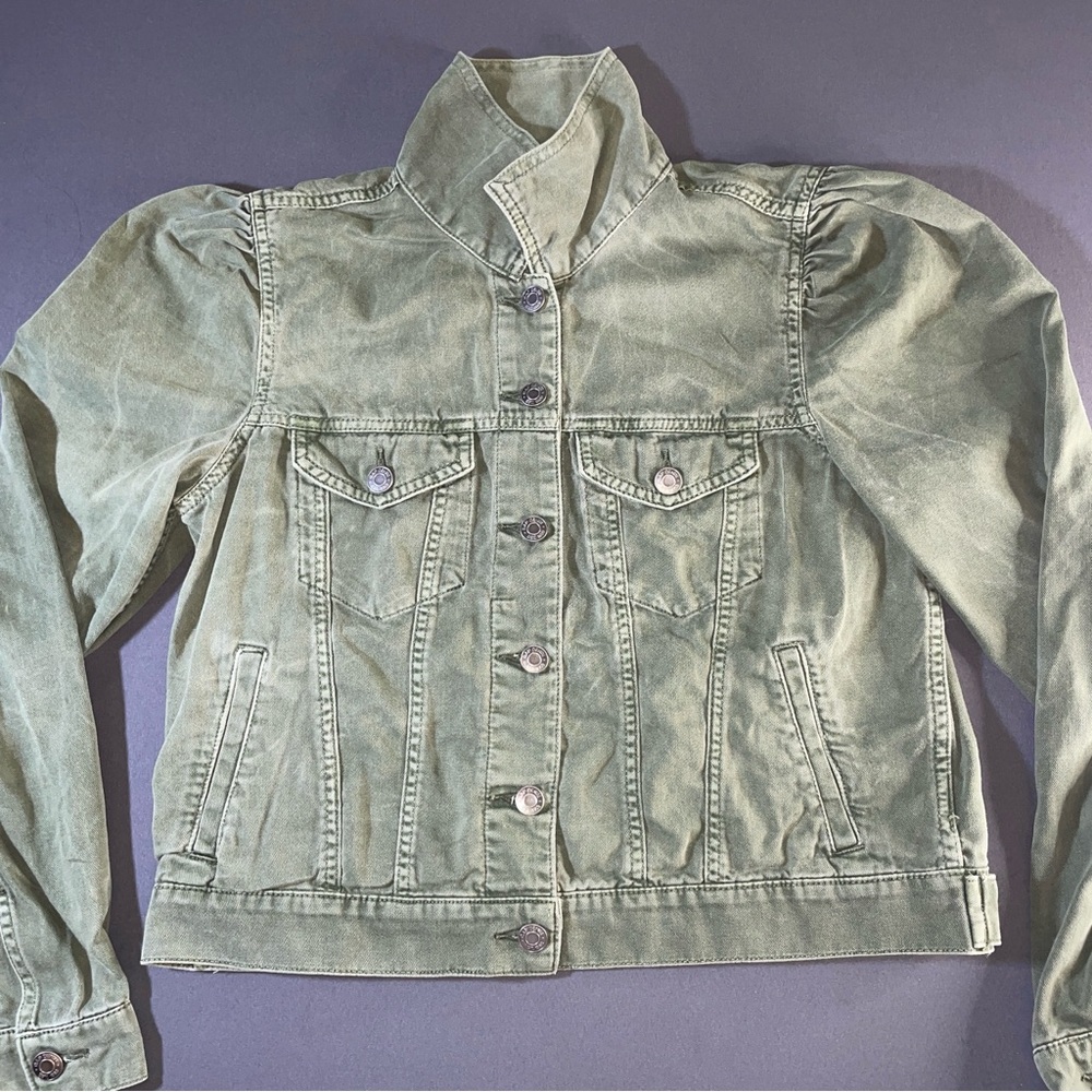 GAP Light Olive Jean Jacket - Picture 2 of 10